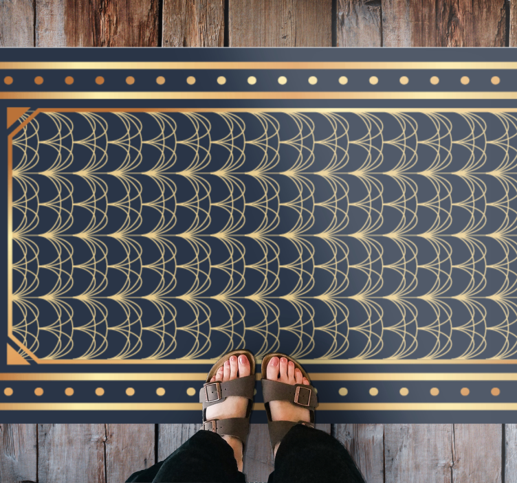 現代アートゴールデンデコパターン幾何学的な敷物 - TENSTICKERS