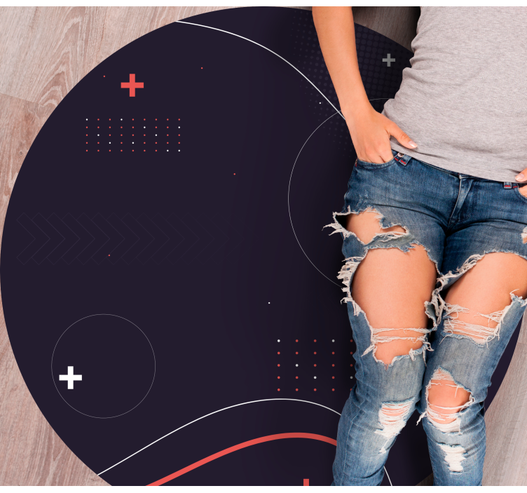 現代のビニールマット 抽象的な曲線パターン - TENSTICKERS