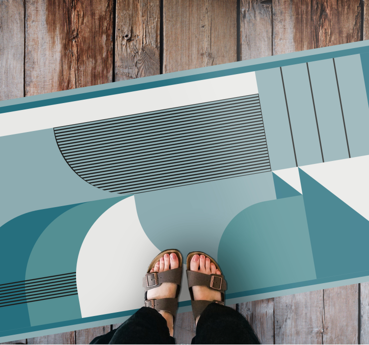 現代のビニールマット青い抽象的な幾何学模様 - TENSTICKERS