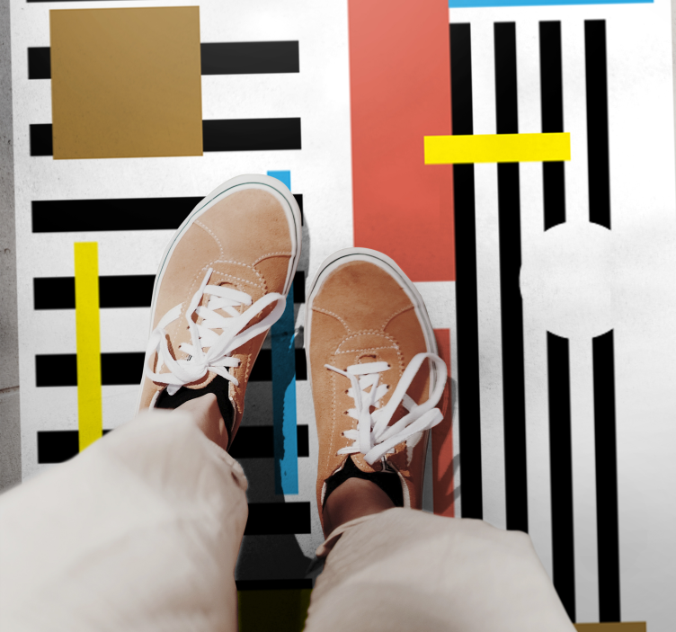 現代のビニールマット カラフルなストライプ模様 - TENSTICKERS