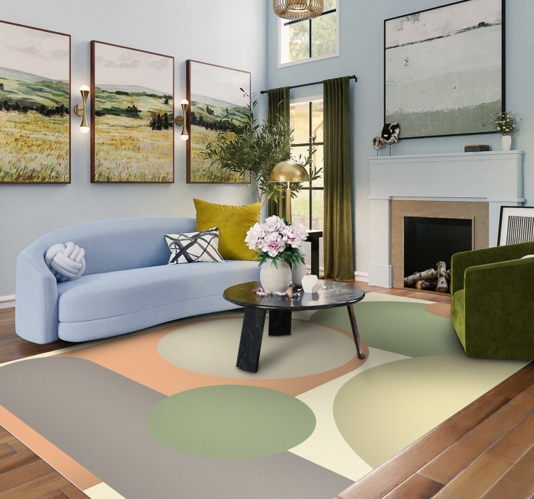 現代のビニールマット現代的な円形模様 - TENSTICKERS