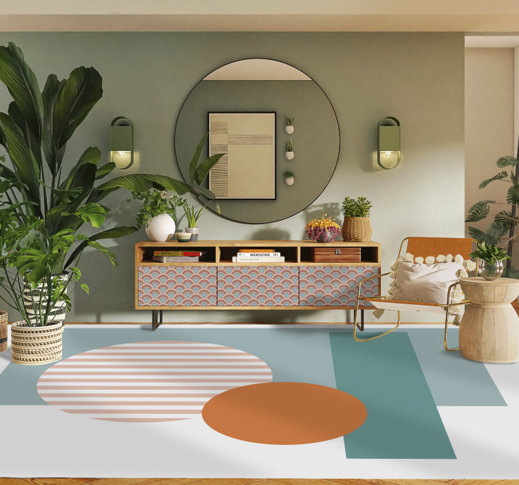 現代のビニールマット晴れた幾何学的円 - TENSTICKERS