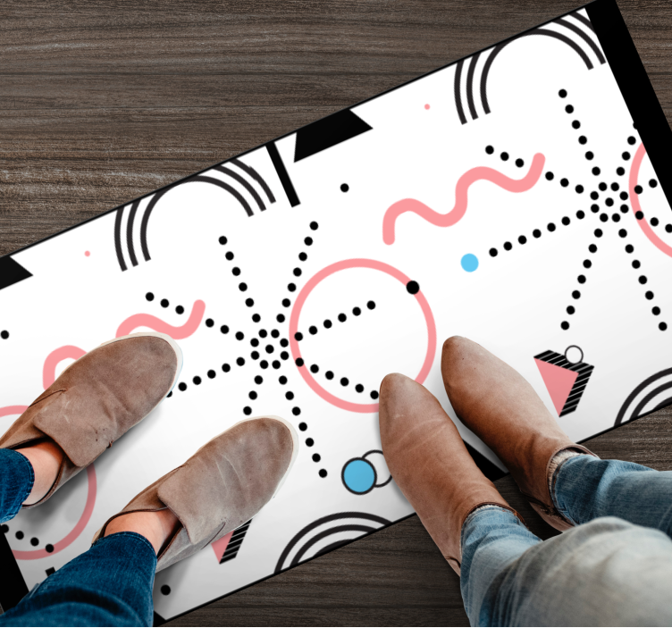 現代のビニールマット白い幾何学模様 - TENSTICKERS