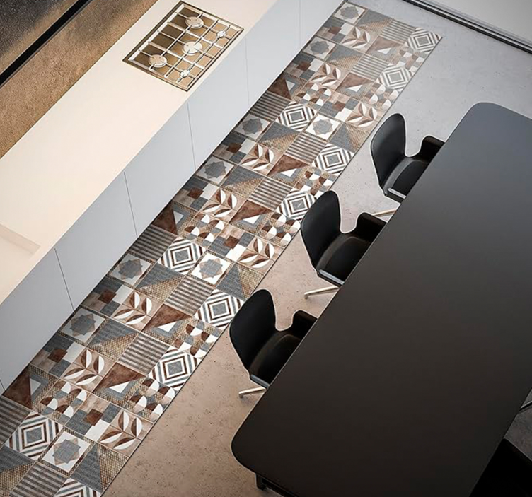 モザイク ビニールマット 茶色のセメンチン - TENSTICKERS