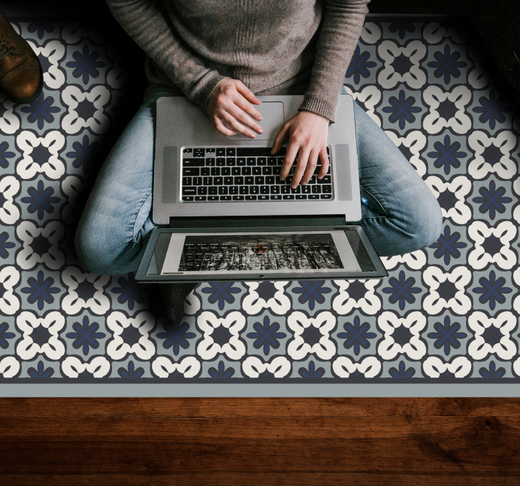 モザイク ビニールマット グレーのクラシックアレンジメント - TENSTICKERS