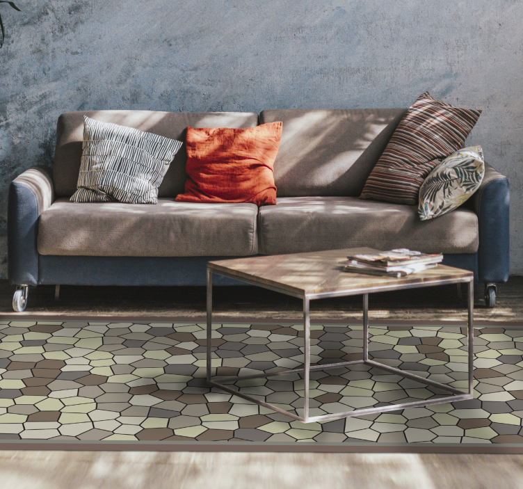 モザイク ビニールマット 六角石模様 - TENSTICKERS