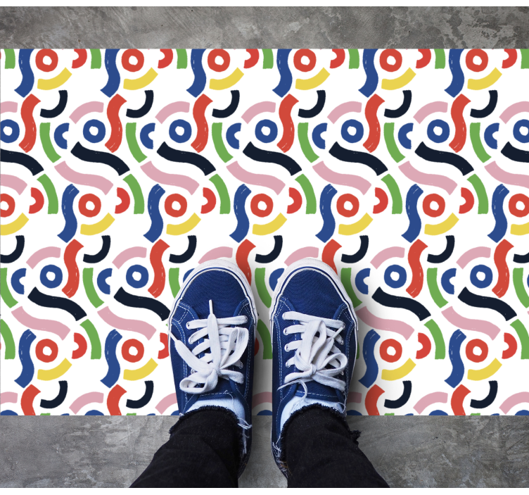 モザイク ビニールマット 活き活きとした幾何学模様 - TENSTICKERS