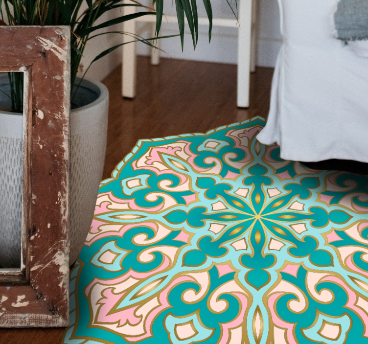 モザイク ビニールマット マンダラ風のメダリオン - TENSTICKERS