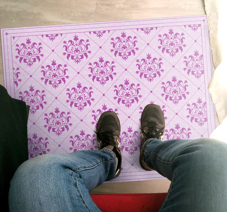 ビンテージ ビニールマット 華やかなダマスク模様 - TENSTICKERS