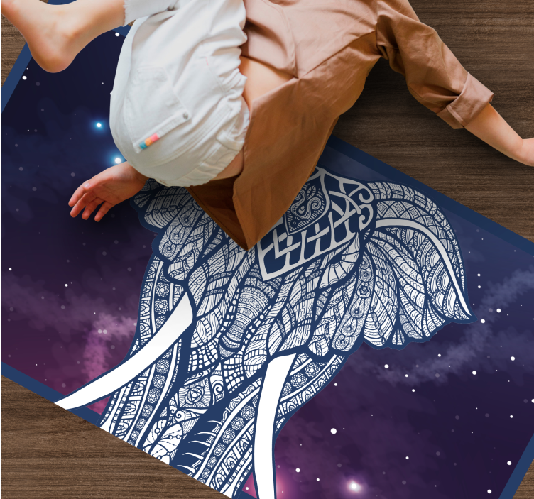 マルチカラーコスモスエレファントエスニックラグ - TENSTICKERS