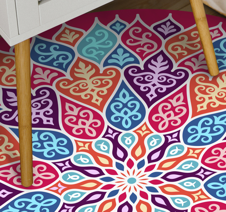 マルチカラーマンダラマンダラビニールラグ - TENSTICKERS