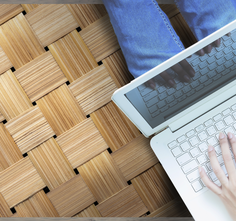 天然竹模様のテクスチャカーペット - TENSTICKERS