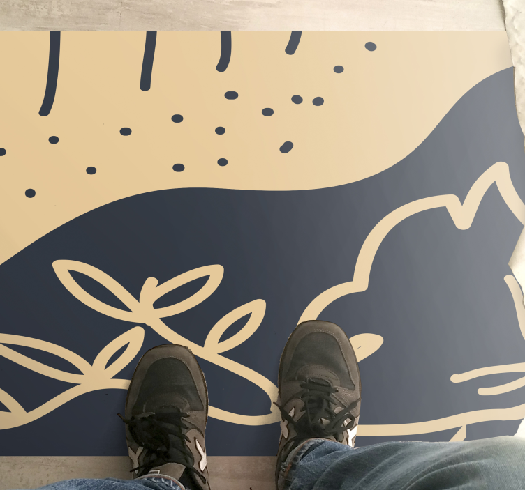 フォトミュラルネイチャーベージュの葉模様 - TENSTICKERS