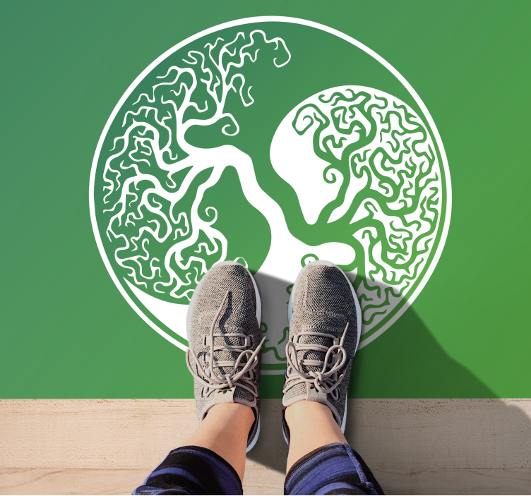 フォトミュラルネイチャー 木のシルエットの円 - TENSTICKERS