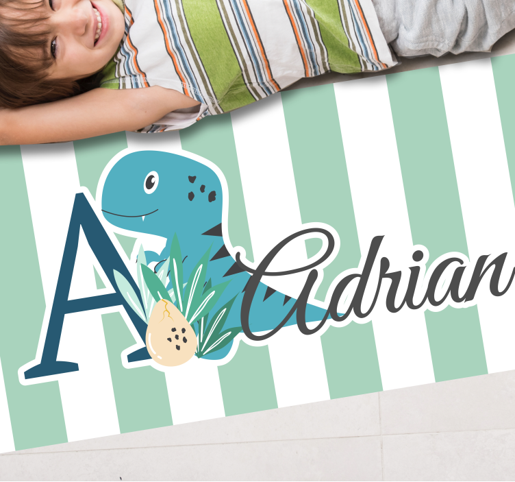 保育園 ビニールマット イニシャルと名前入りベイビー・レックス - TENSTICKERS