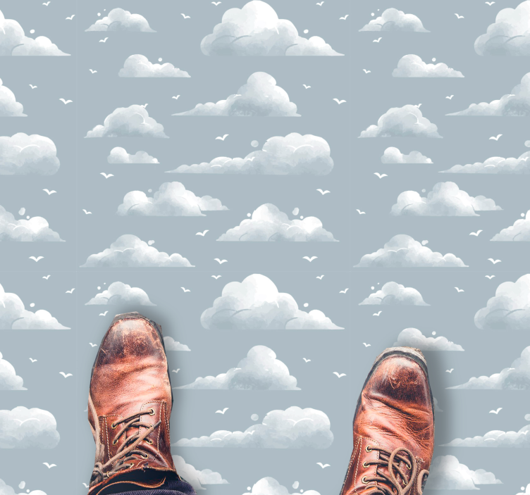 保育園 ビニールマット 雲の空模様 - TENSTICKERS