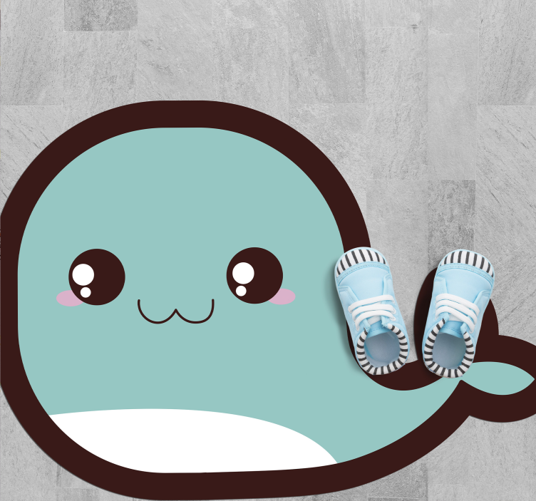 保育園 ビニールマット かわいいクジラのイラスト - TENSTICKERS