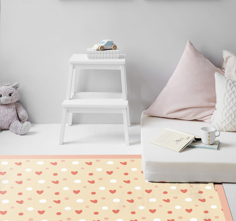 保育園 ビニールマット ハート模様の装飾 - TENSTICKERS