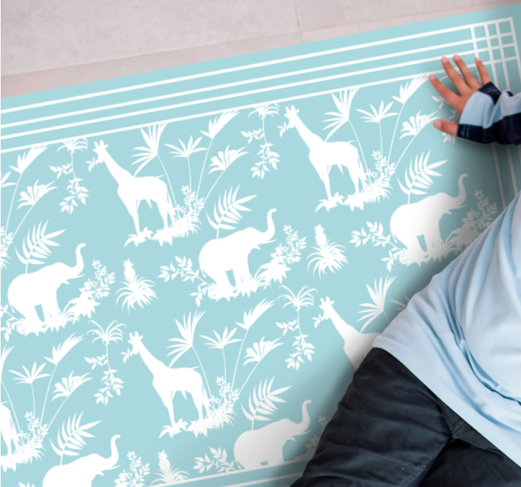 保育園 ビニールマット ジャングルサファリシーン - TENSTICKERS