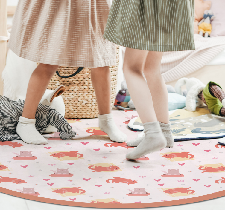 保育園 ビニールマット 遊び心のある猫のモチーフ - TENSTICKERS