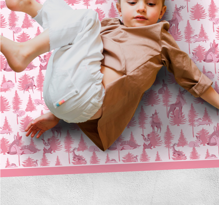 保育園 ビニールマット 遊び心満載の森の風景 - TENSTICKERS