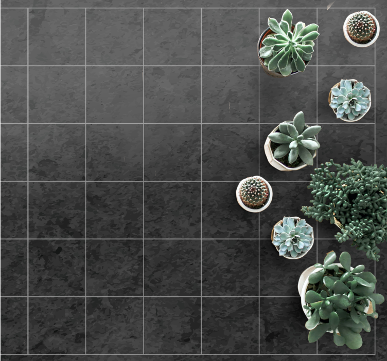 古くてさびた正方形のタイルカーペット - TENSTICKERS