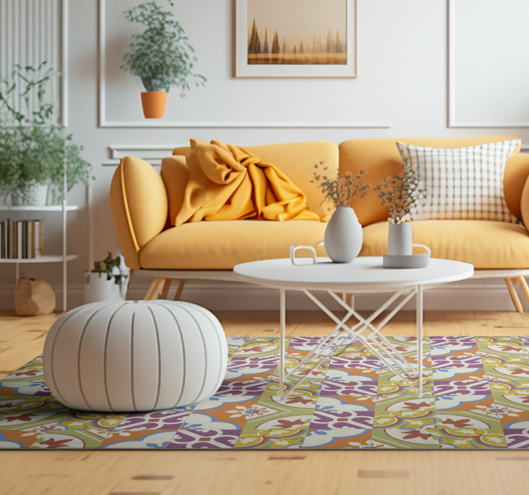 ビンテージ ビニールマット 装飾的なパターンタイル装飾的なパターンタイルズ - TENSTICKERS