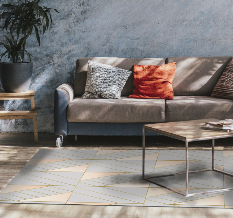 ピンクとグレーのアールデコ調のパターンの部屋の敷物 - TENSTICKERS