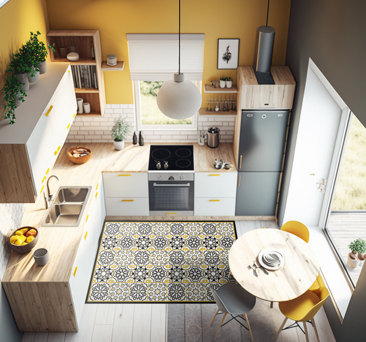 ポルトガルのモチーフのキッチンの床タイル - TENSTICKERS