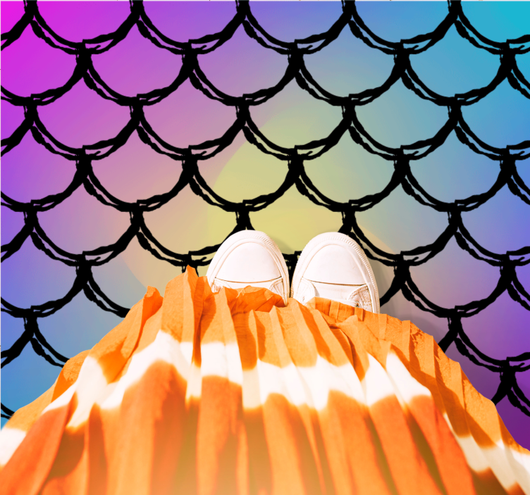 道路 ビニールマット カラフルな鱗模様 - TENSTICKERS