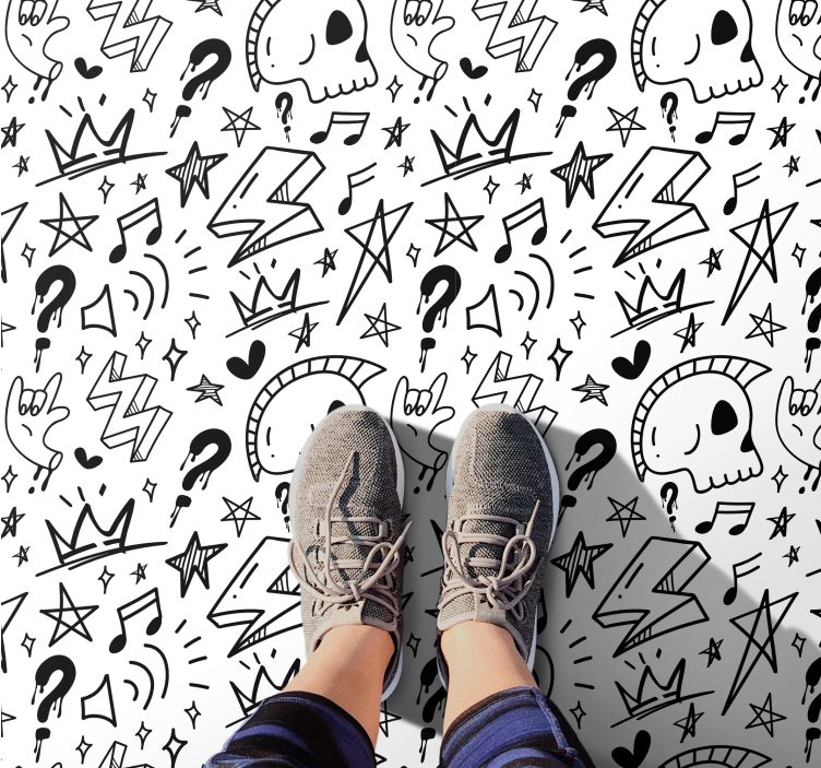 十代の若者たち ビニルマット 折衷的なティーンのパターン - TENSTICKERS