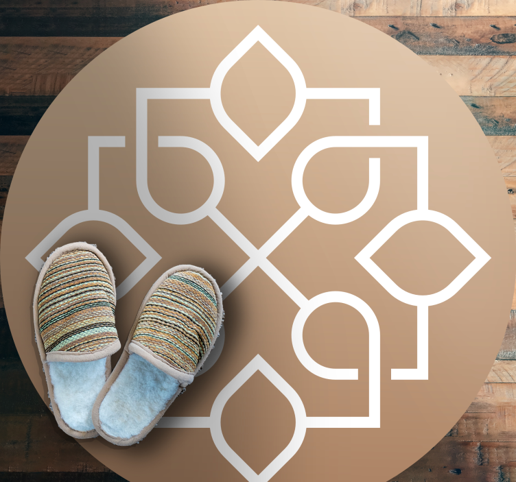 シンプルな幾何学模様のデザインマンダラビニールラグ - TENSTICKERS