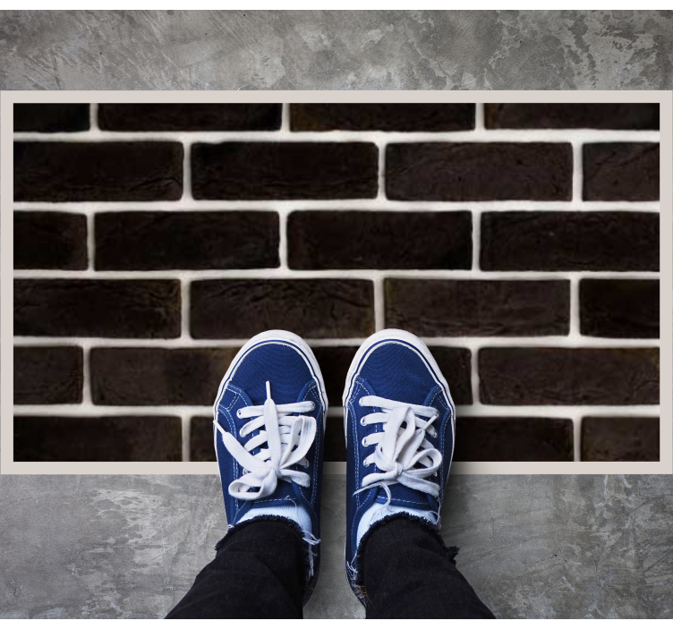 白の輪郭のタイルカーペットと黒一色 - TENSTICKERS