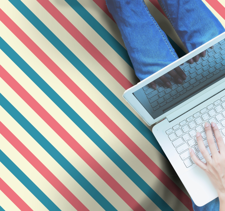 縞模様のビニールマット抽象的な色の対角線 - TENSTICKERS