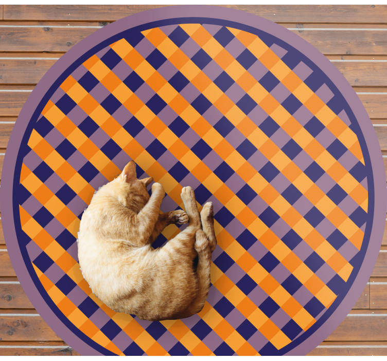 縞模様のビニールマット 大胆なチェック柄 - TENSTICKERS