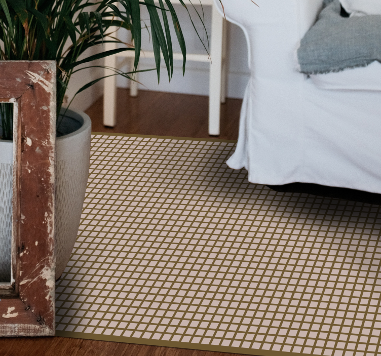 縞模様のビニールマット 幾何学的な格子模様 - TENSTICKERS