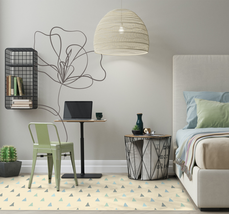 縞模様のビニールマット 幾何学的な三角形 - TENSTICKERS