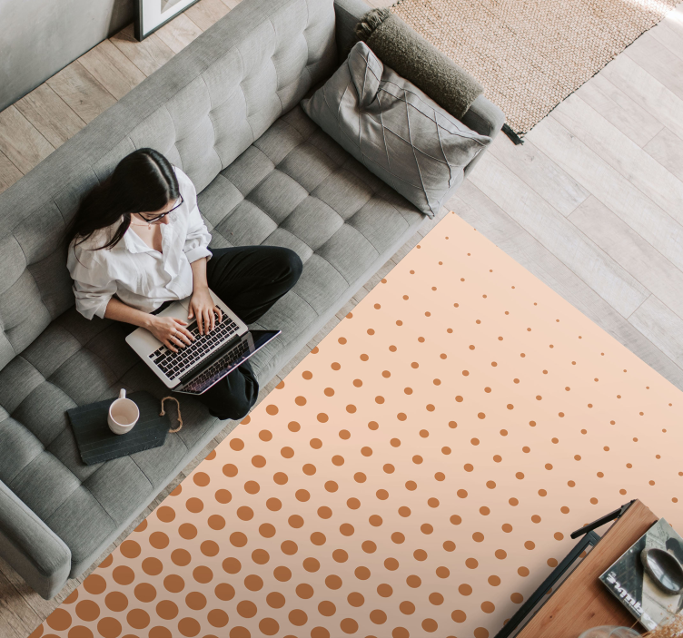 縞模様のビニールマット 水玉グラデーション - TENSTICKERS