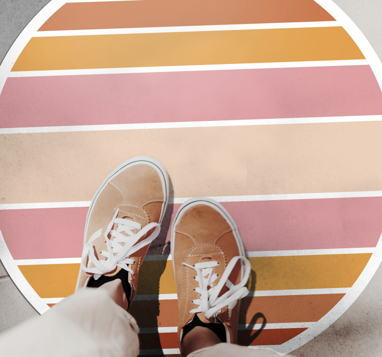 縞模様のビニールマット ストライプの楕円形デザイン - TENSTICKERS