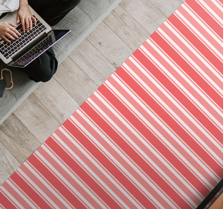 縞模様のビニールマット ストライプピンクのハーモニー - TENSTICKERS