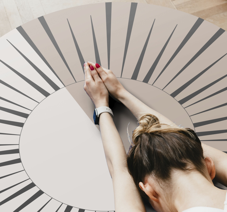 縞模様のビニールマット サンバースト円形デザイン - TENSTICKERS