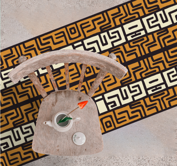 縞模様のビニールマット 幾何学的な迷路模様 - TENSTICKERS