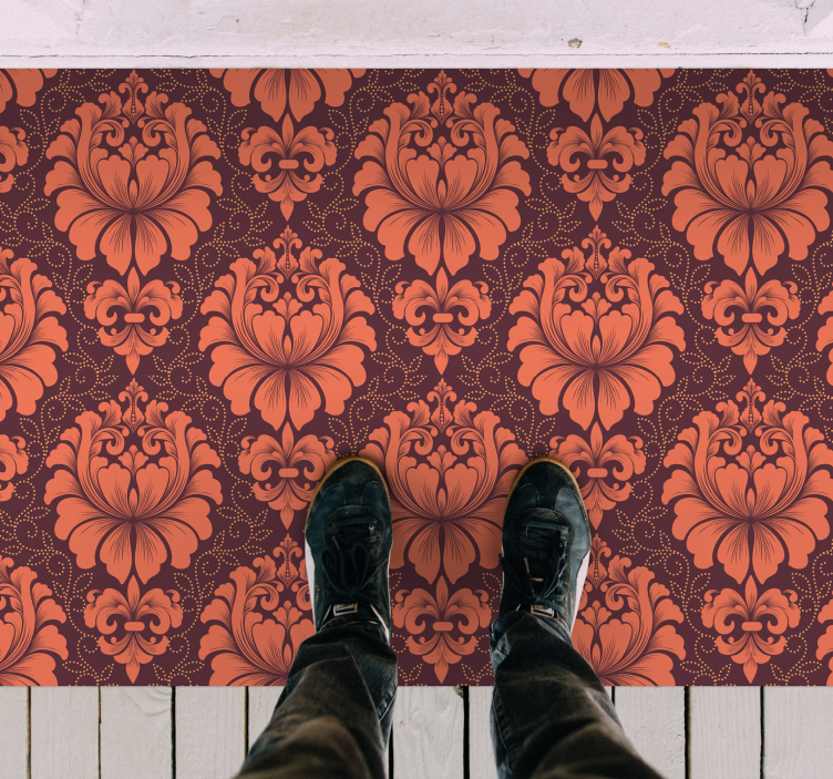 ティールヴィンテージパターンタイルビニールカーペット - TENSTICKERS