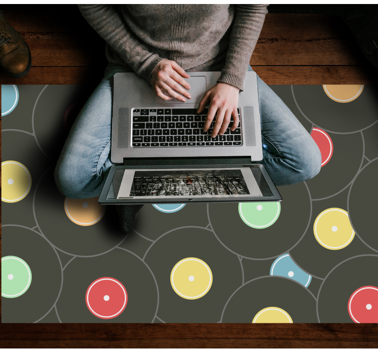 十代の若者たち ビニルマット 鮮やかなビニールディスク - TENSTICKERS