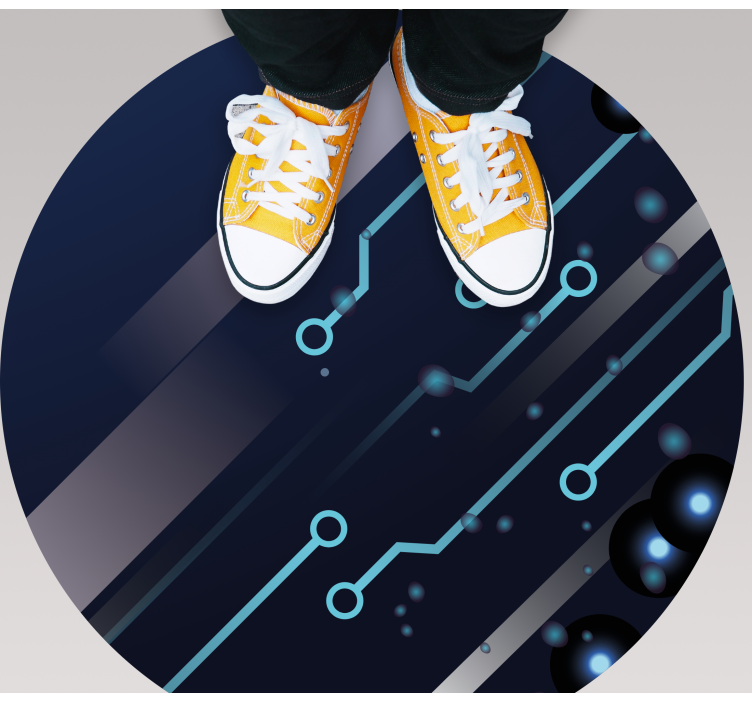 十代の若者たち ビニルマット 回路基板模様 - TENSTICKERS