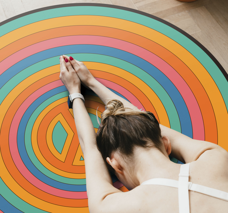 十代の若者たち ビニルマット カラフルな平和のシンボル - TENSTICKERS