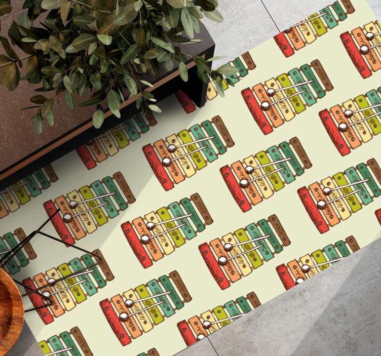 十代の若者たち ビニルマット カラフルな木琴の模様 - TENSTICKERS