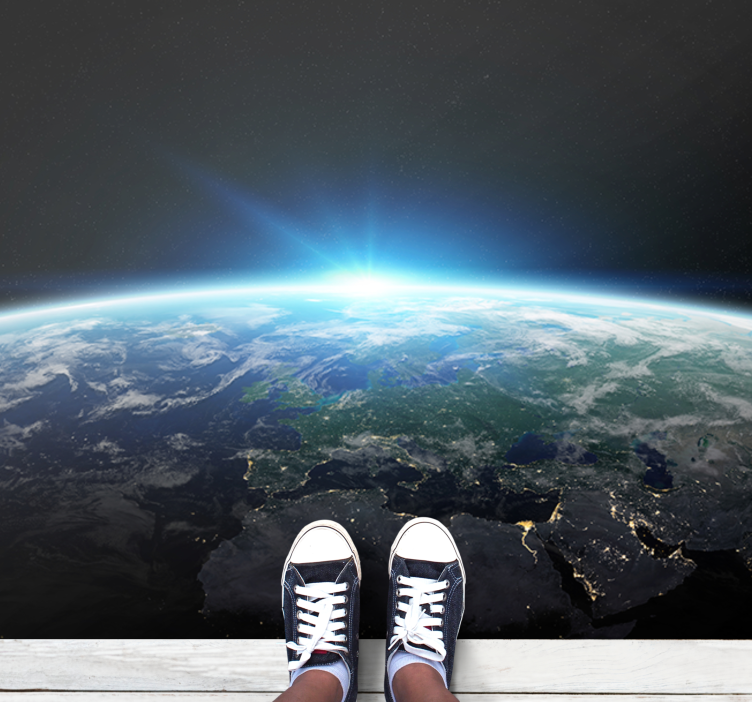 十代の若者たち ビニルマット 地球の明るい地平線 - TENSTICKERS