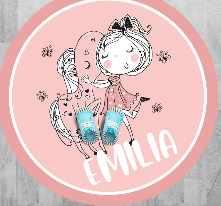 十代の若者たち ビニルマット 名前入りの少女と馬 - TENSTICKERS