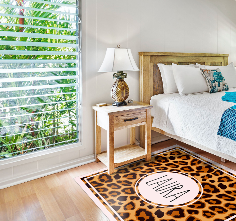 十代の若者たち ビニルマット 名入りヒョウ柄 - TENSTICKERS